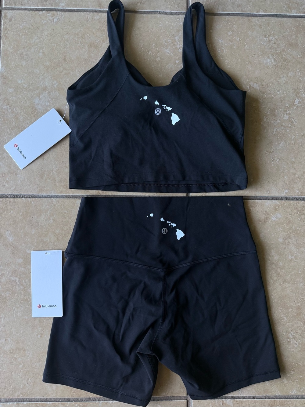 NWT Lululemon Hawaii Black Islands Align Tank & High Rise 6” Shorts 10 Set
